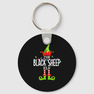 The Black Sheep Elf Christmas Matching Pajamas Keychain