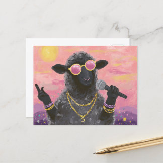 The Black Sheep that Rocks Postcard