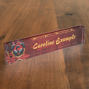The Black Swan a symbol of elegance and power. Nameplate