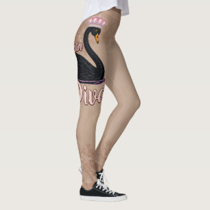 The black swan, queen of the water. leggings