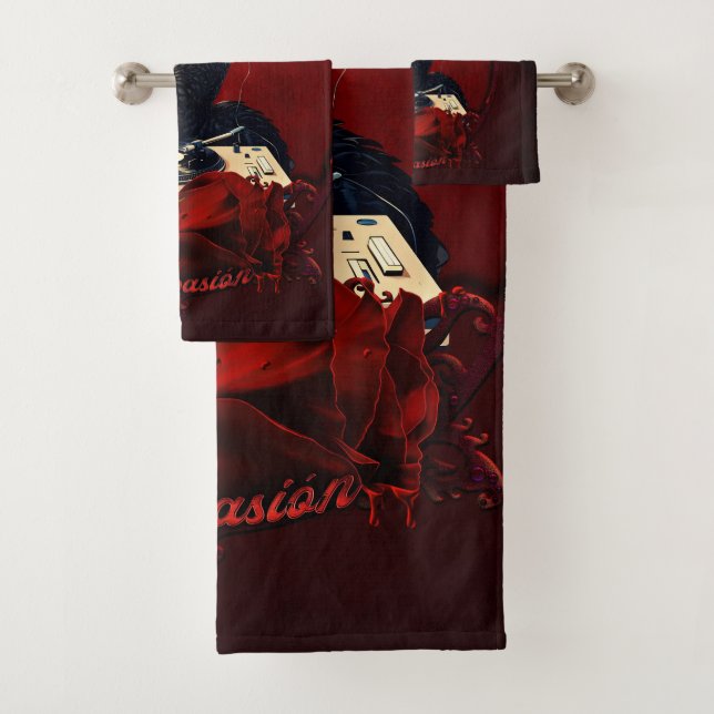 The black swan, symbolizing creativity  bath towel set (Insitu)