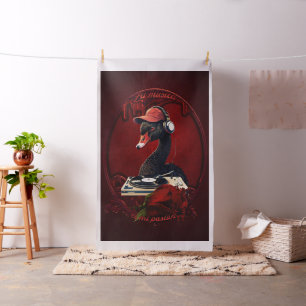 The black swan, symbolizing creativity fabric