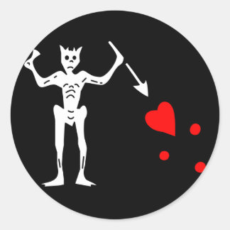 The Blackbeard Authentic Flag Classic Round Sticker