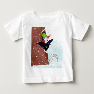 The blackbird and the forest gnome wave baby T-Shirt