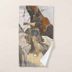 The Blanket Signal 1894 Frederic Remington Hand Towel