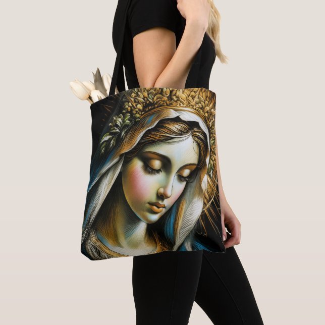 The Blessed Mother Tote Bag (Close Up)