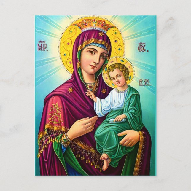 The Blessed Virgin and Jesus Christ the Saviour Postcard (Front)