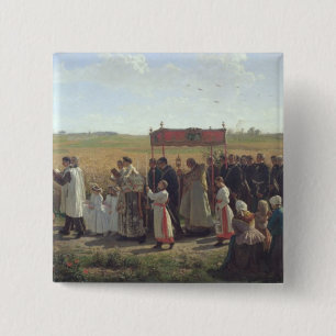 The Blessing of the Wheat in the Artois, 1857 2 Inch Square Button