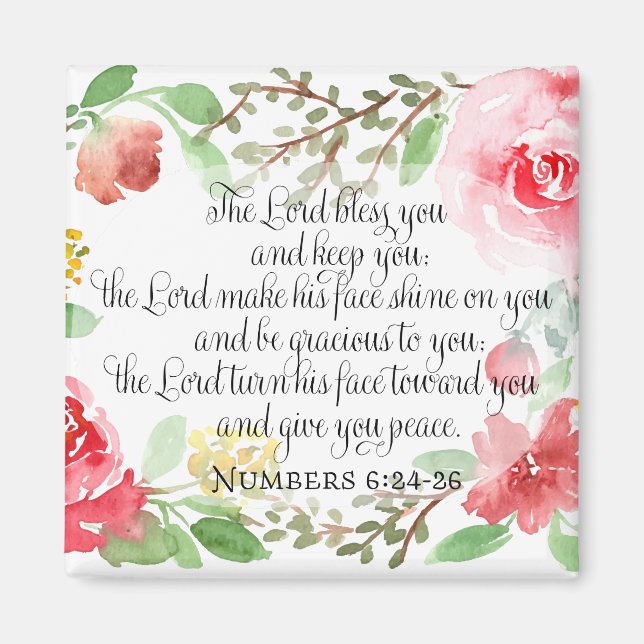 The blessing | Scripture Art | Numbers 6:24-26 Magnet (Front)