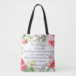 The blessing Scripture Art Numbers 6:24-26 Tote Bag
