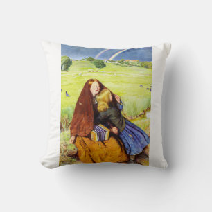 The Blind Girl by John Everett Millais Throw Pillow