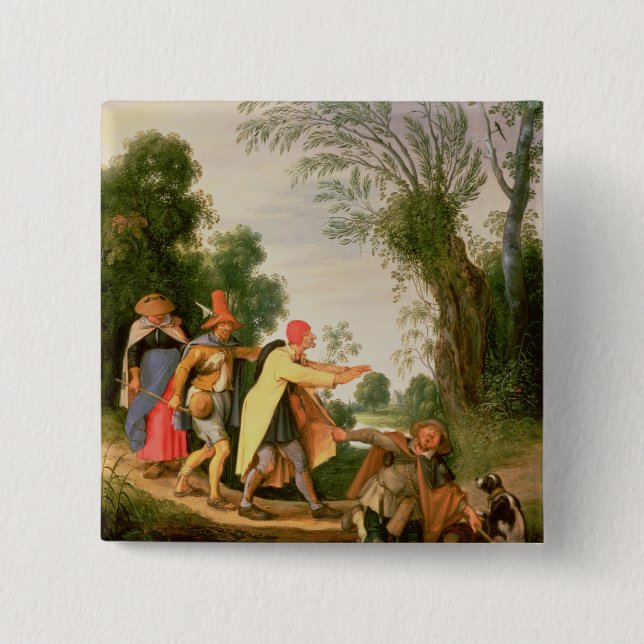 The Blind Leading the Blind 2 Inch Square Button (Front)