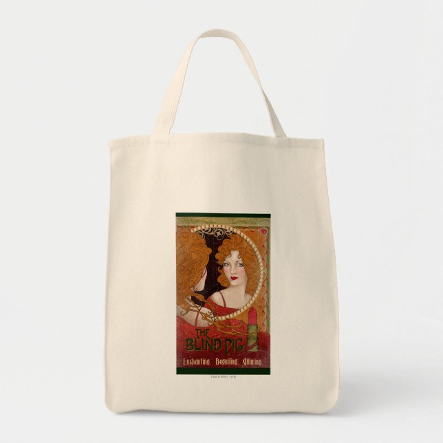 THE BLIND PIG™ Vintage Artwork Tote Bag (Front)