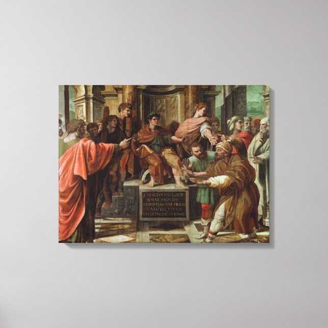 The Blinding of Elymas (cartoon for the Sistine Ch Canvas Print (Front)