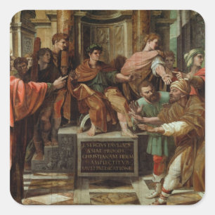 The Blinding of Elymas (cartoon for the Sistine Ch Square Sticker