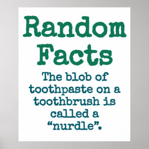 The Blob Of Toothpaste On A Toothbrush - Trivia Fa Poster