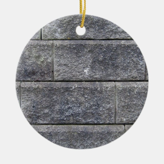 The Block Wall Ceramic Ornament (Front)