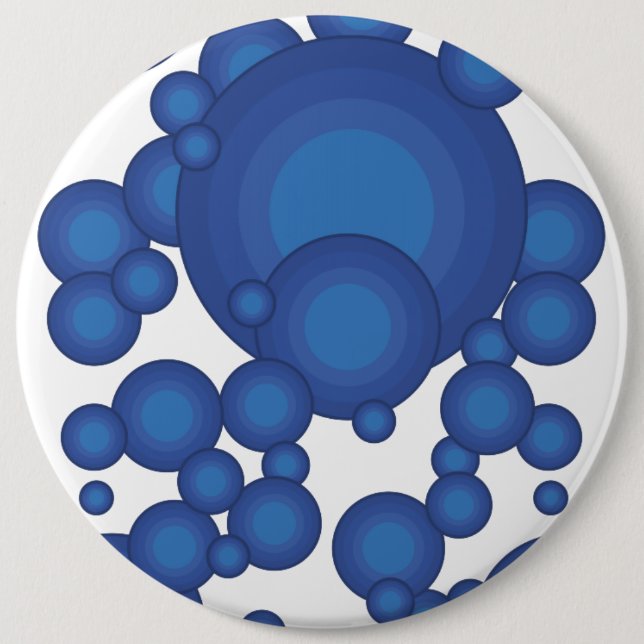 The Blue 70's year styling circle 6 Inch Round Button (Front)