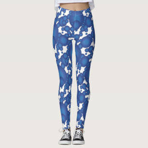 The Blue 70's year styling circle  Leggings
