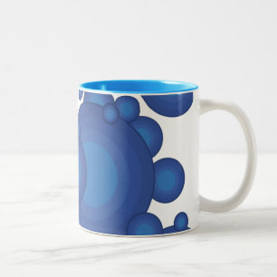 The Blue 70's year styling circle Two-Tone Coffee Mug