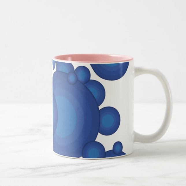 The Blue 70's year styling circle Two-Tone Coffee Mug (Right)