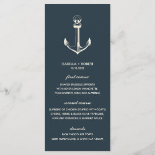 The Blue Anchor   Nautical Wedding Menu