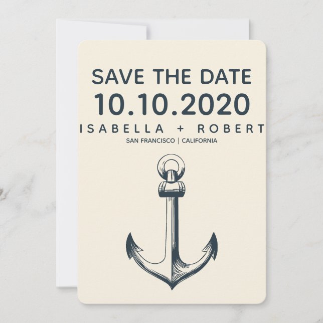 The Blue Anchor | Wedding Save the Date (Front)