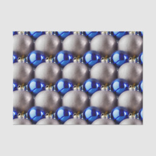 The Blue and Silver Christmas Bulb Series Design 3 Tissue Paper