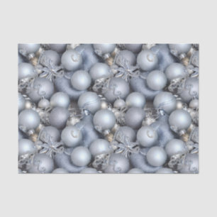 The Blue and Silver Christmas Bulb Series Design 7 Tissue Paper