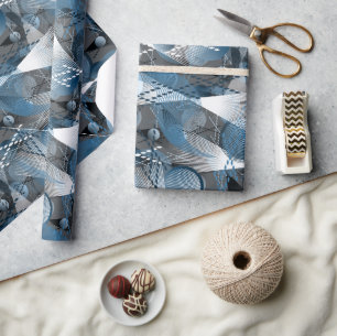The blue and the gray. Abstraction. Wrapping Paper
