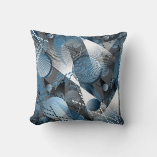 The blue and the grey. Abstraction. Throw Pillow