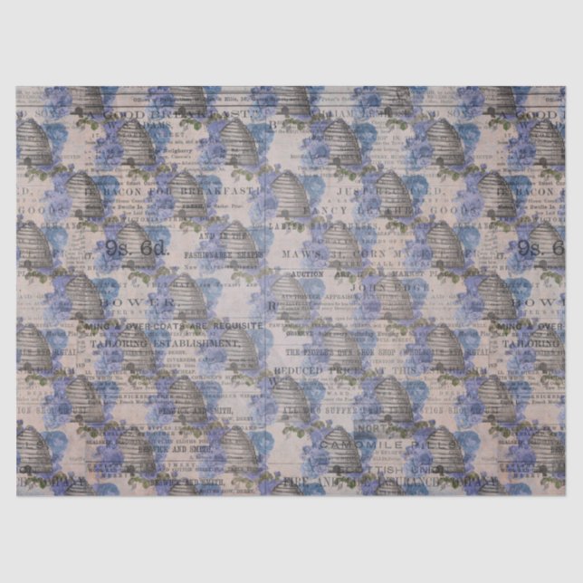 The Blue Bee Series Design 3 Tissue Paper (Front)