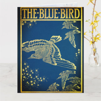 The blue bird - vintage book cover card