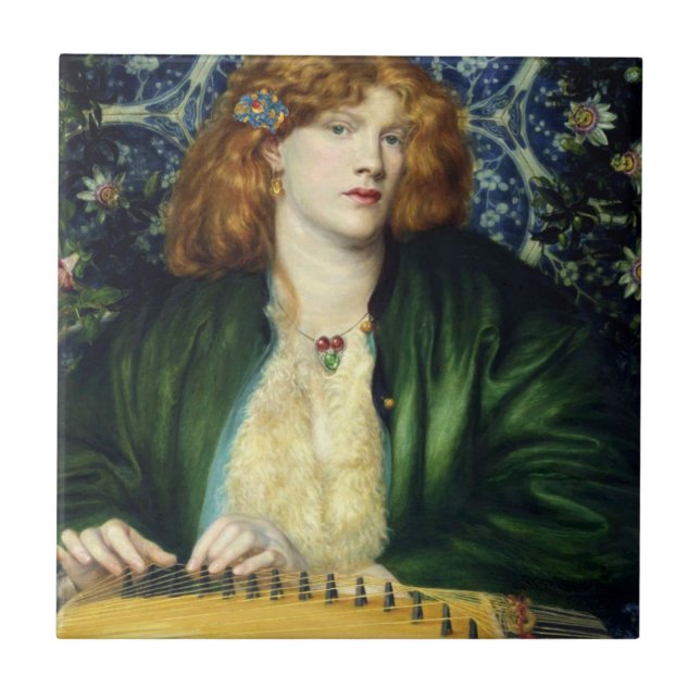 The Blue Bower (by Dante Gabriel Rossetti) Tile (Front)
