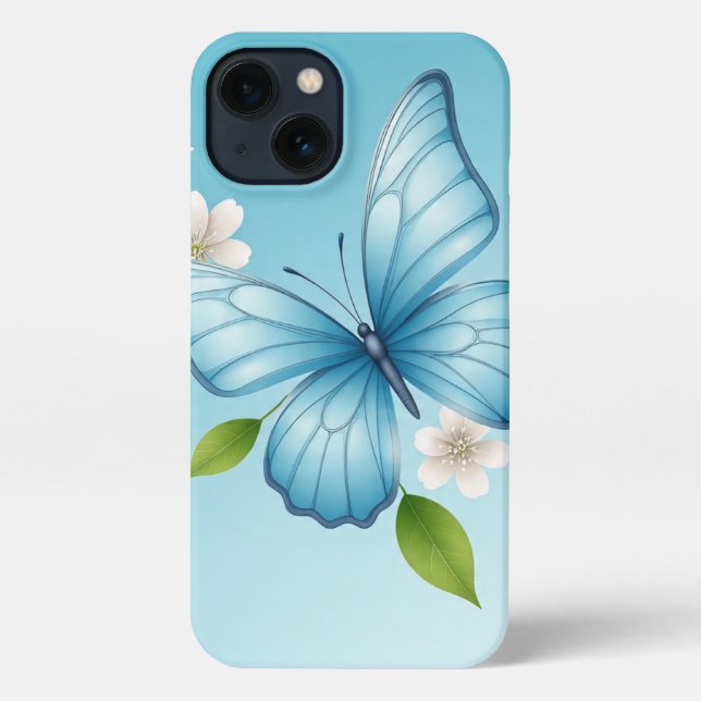 The blue butterfly iPhone Case (Back)