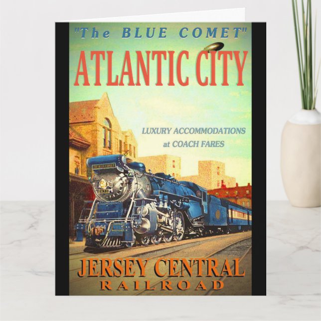 The Blue Comet Train Big Greeting Card (Front)