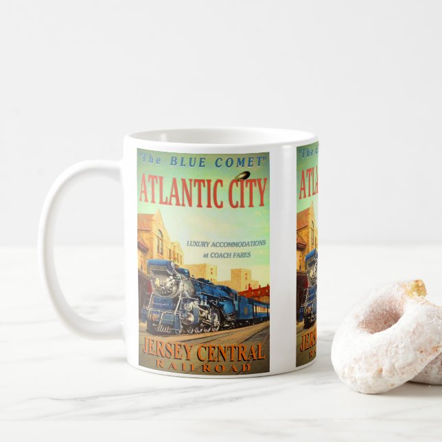 The Blue Comet Train    Coffee Mug (With Donut)