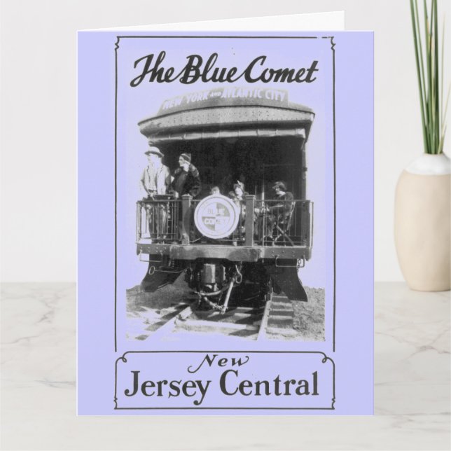 The Blue Comet Train Large Greeting Card (Front)