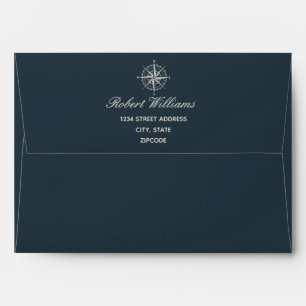 The Blue Compass   Wedding Personalized Envelope
