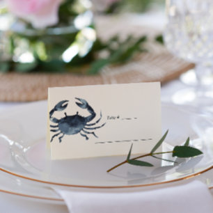 The Blue Crab Nautical Wedding table place Place Card