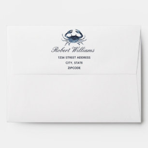 The Blue Crab   Wedding Personalized Envelope