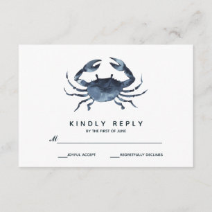 The Blue Crab   Wedding RSVP Card