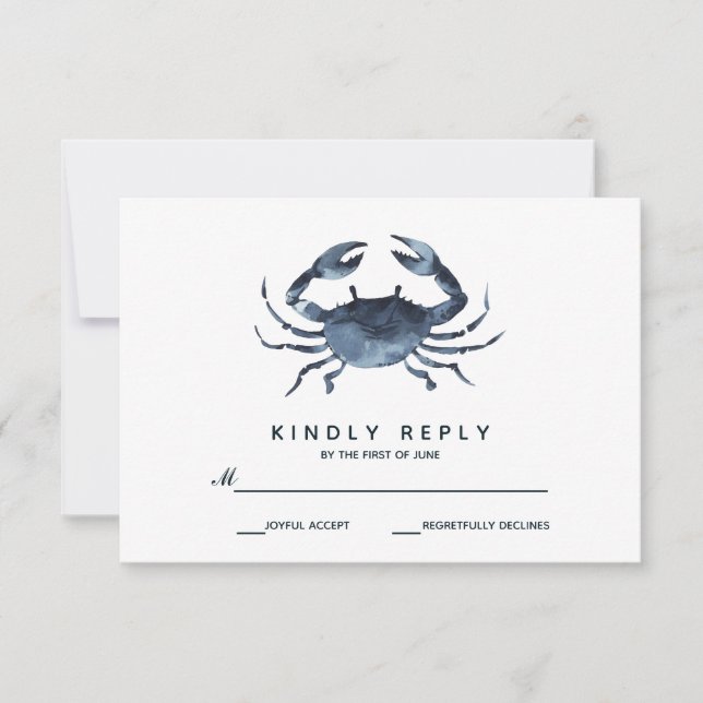 The Blue Crab | Wedding RSVP Card (Front)