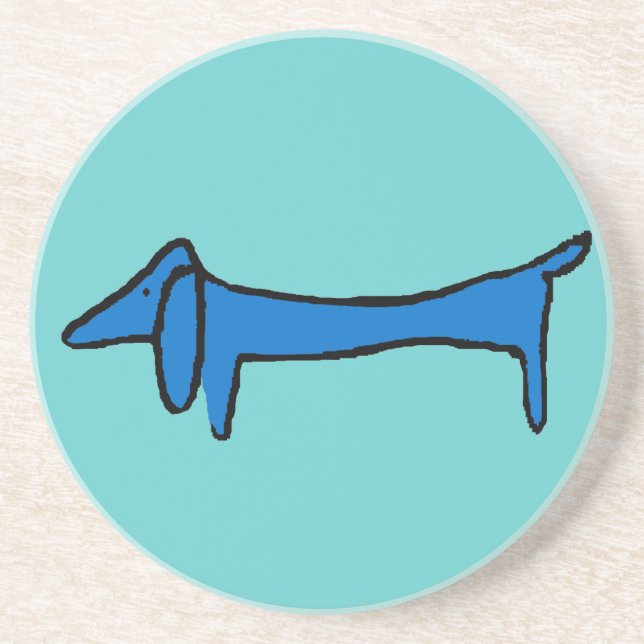 The Blue Dachshund Dog Coaster (Front)