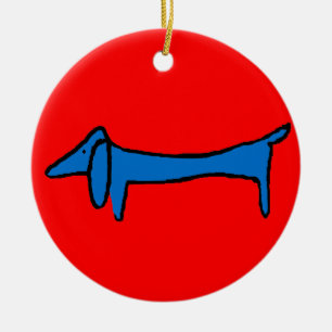 The Blue Dog Ceramic Ornament