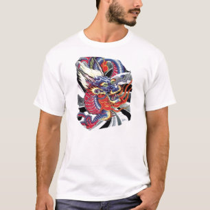 The Blue Dragon- Japanese Tattoo Design T-Shirt