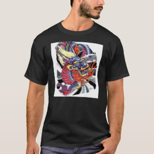 The Blue Dragon- Japanese Tattoo Design T-Shirt