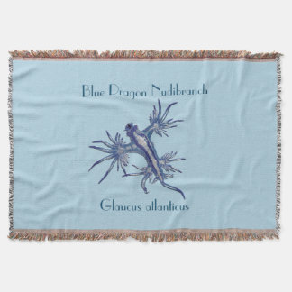 The Blue Dragon Nudibranch by Chrissy Wild Throw Blanket