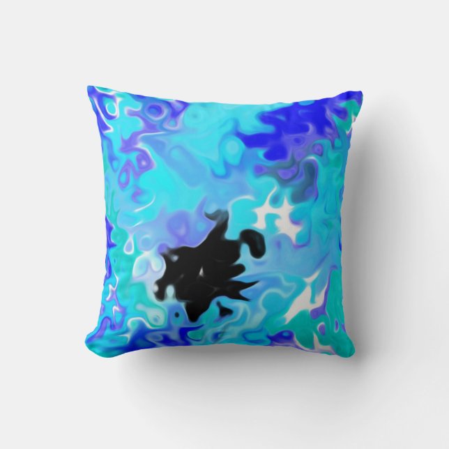 The Blue Forgot:  Modern Art Throw Pillow (Front)