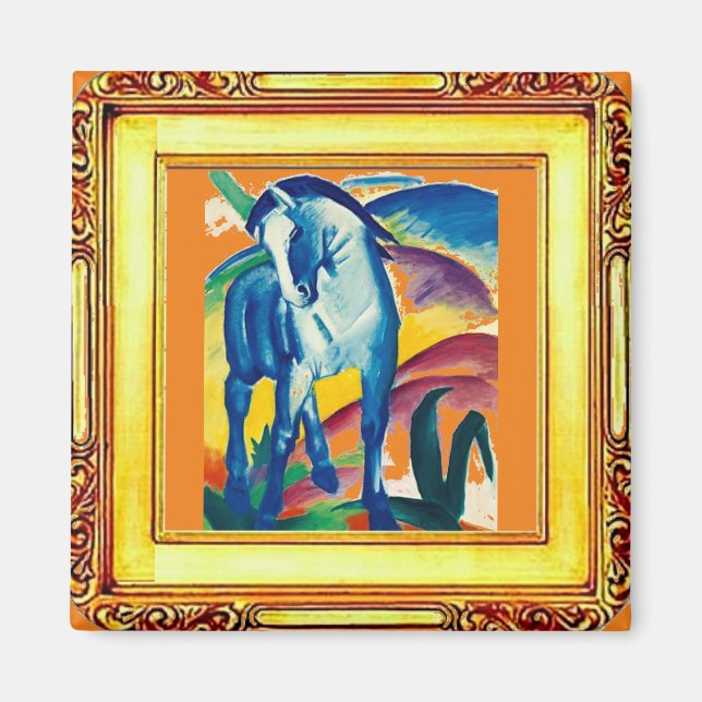 The Blue Horse by Franz Marc Magnet (Front)